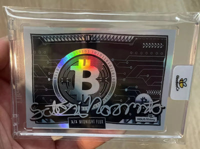 1/1 BITCOIN *Midnight Flux* Card with Satoshi Nakamoto "Signature" GleeBeeCo!