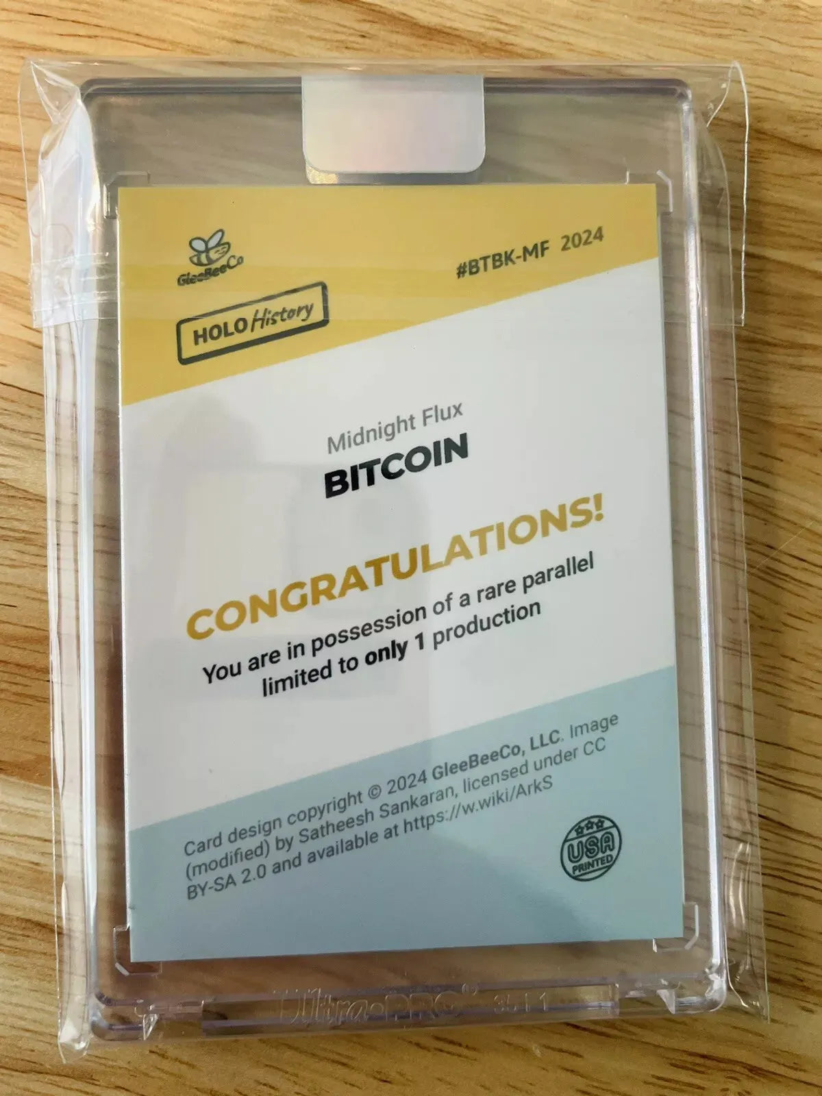 1/1 BITCOIN *Midnight Flux* Card with Satoshi Nakamoto "Signature" GleeBeeCo!