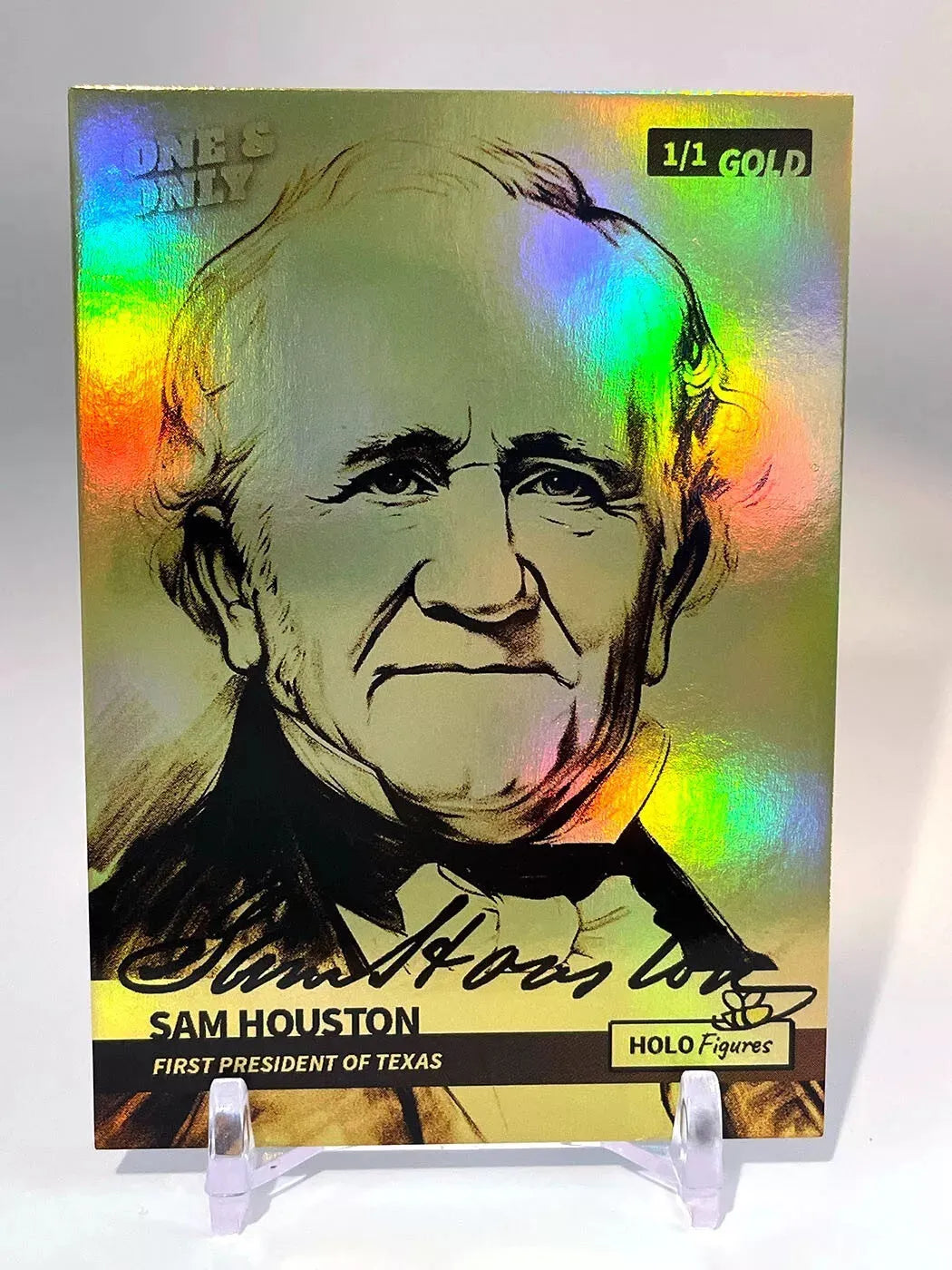 1/1 SAM HOUSTON Card (Holographic Gold Signature!) GleeBeeCo 2023 #SMFR-G *RARE*