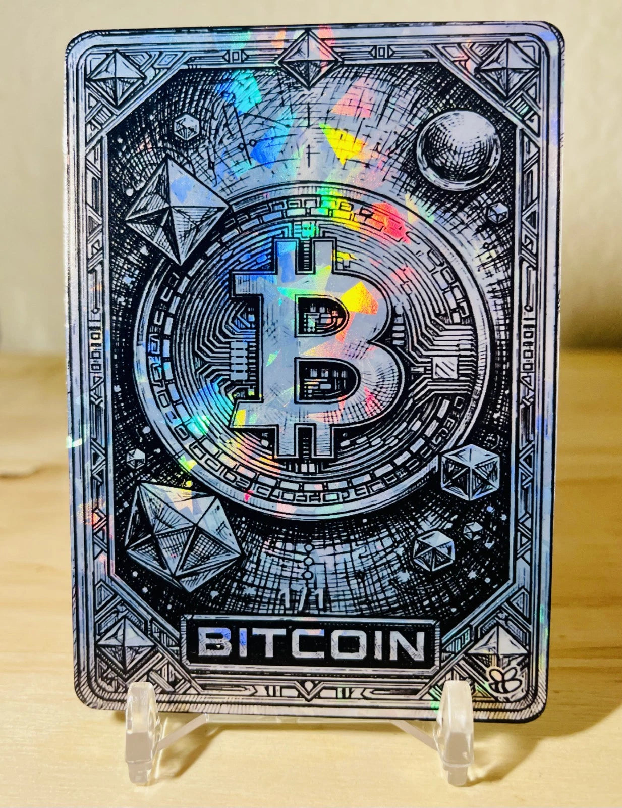1/1 BITCOIN Card - Geometric Sketch Holo Shards - 2026 GleeBeeCo #BTGS-1