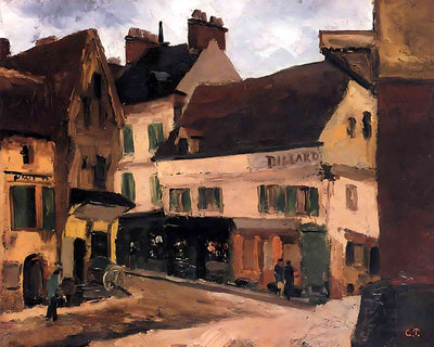 A Square in La Roche Guyon Painting by Camille Pissarro 8x10" Art Print