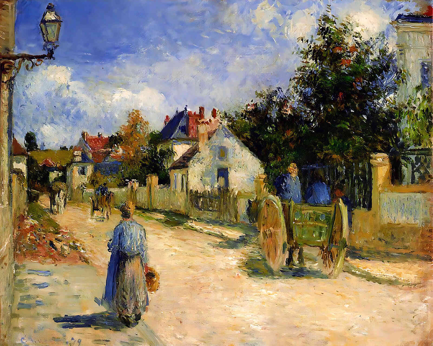 A Street in Pontoise Painting by Camille Pissarro 8x10" Art Print (High Quality)