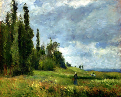 A Part of Groettes, Pontoise, Gray Weather by Camille Pissarro 8x10" Art Print