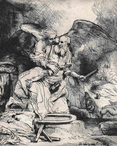 Abraham's Sacrifice Painting by Rembrandt 8x10" Art Print (Premium Print)