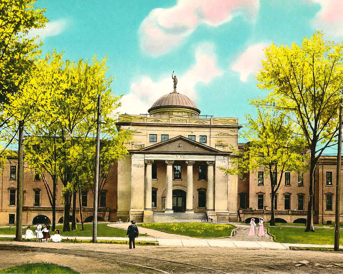 Presbyterian College, Charlotte, NC in 1906 vintage print