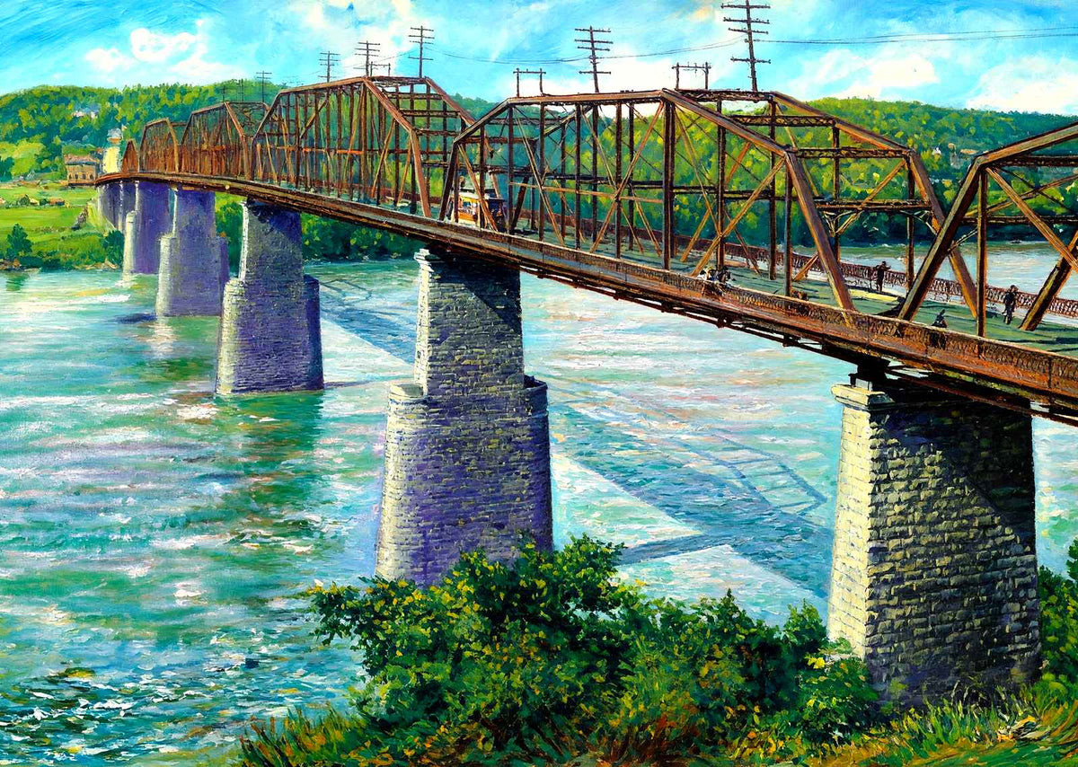 Tennessee River Bridge, Chattanooga, TN 1905 art print