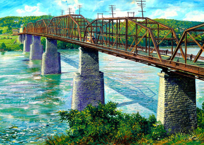 Tennessee River Bridge, Chattanooga, TN 1905 art print