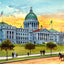 Mississippi State Capitol, Jackson, MS vintage print