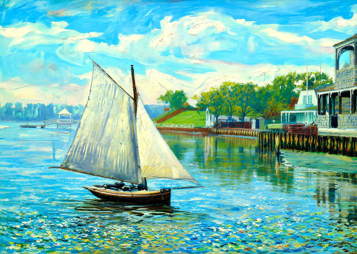 Shrewsbury River, Red Bank, NJ in 1906 art print