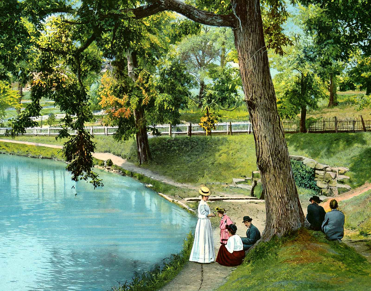 Fountain City Lake, Knoxville, TN in 1907 vintage print