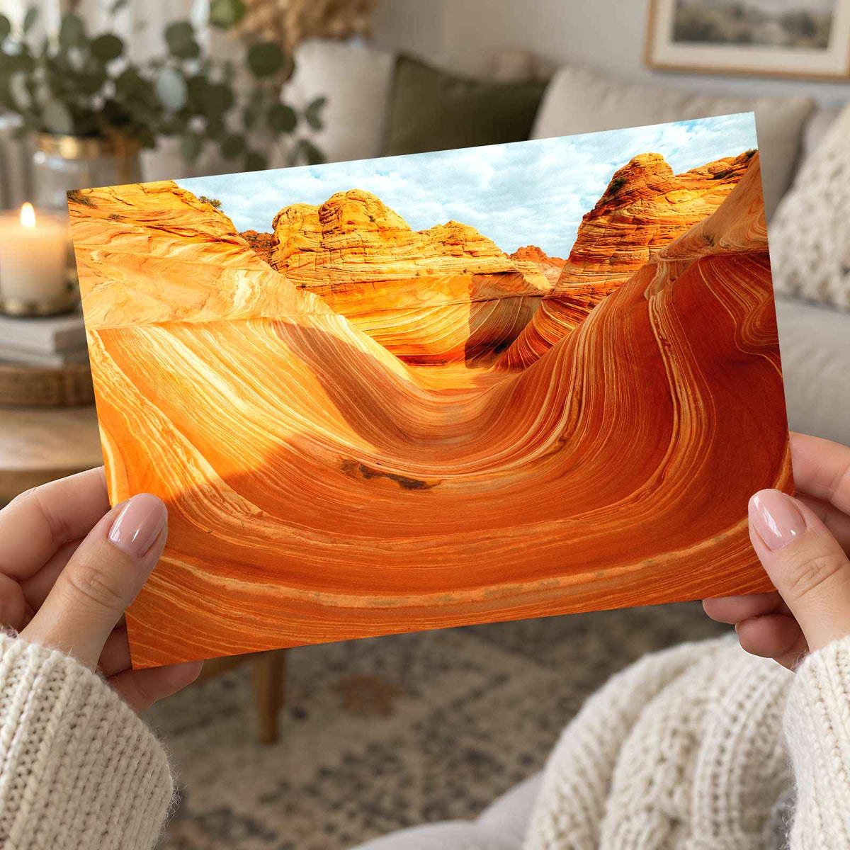 Wavy Sandstone Formation in Arizona by Johannes Kopf Photo Print Wall Decor