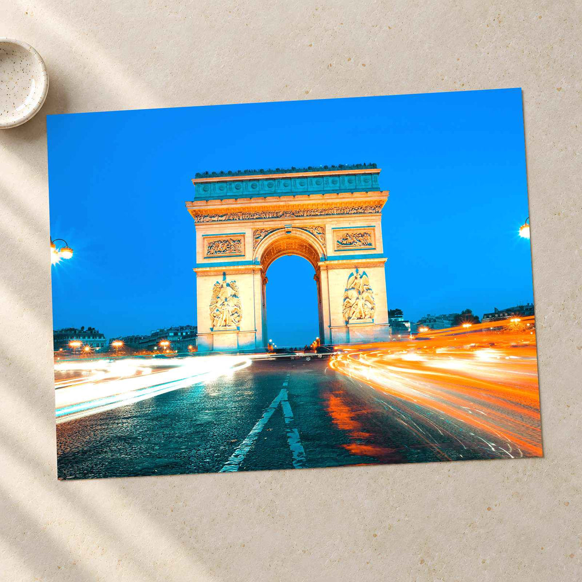 Famous Arc De Triomphe by Night, Paris France Photo Print Wall Decor
