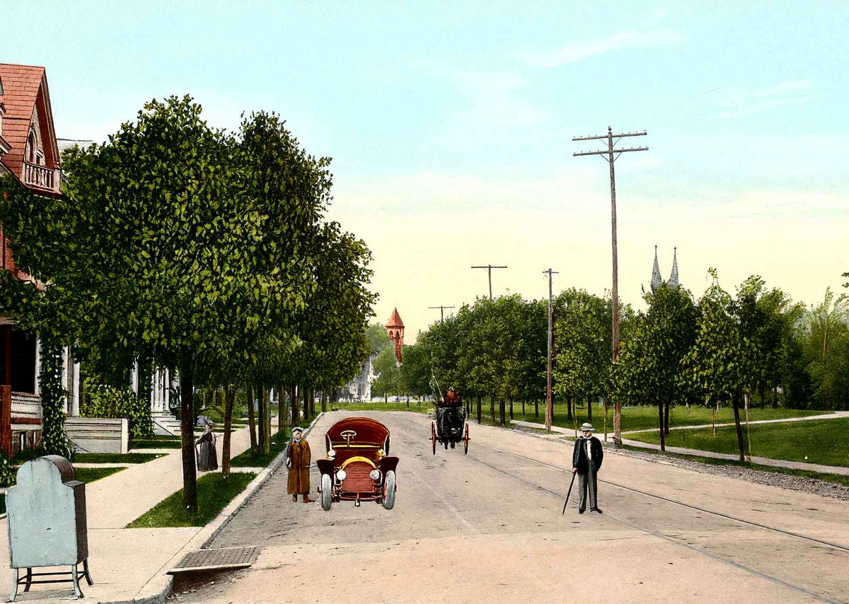 James Street, Lancaster, PA in 1907 vintage print