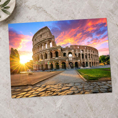 Colosseum in Rome with Morning Sun, Italy Photo Print Wall Decor