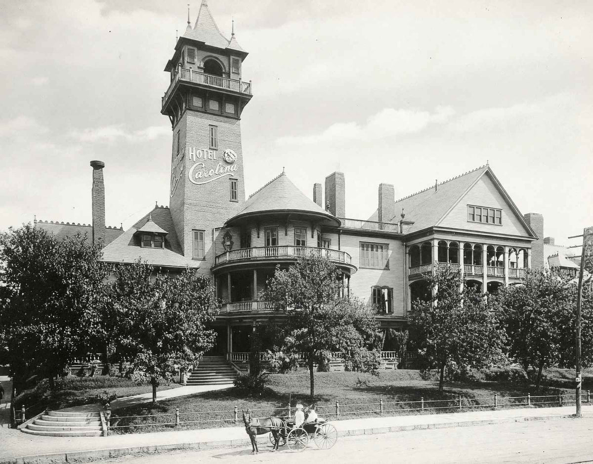 Historic Hotel Carrolina Durham NC in 1904 vintage photo print