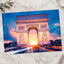 Famous Arc De Triomphe at Sunset, Paris Photo Print Wall Decor