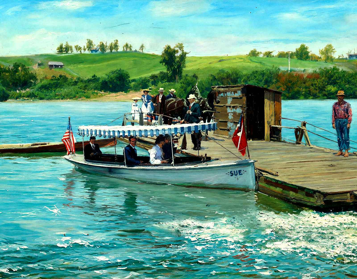 Old Ferry, Knoxville, TN in 1907 painting