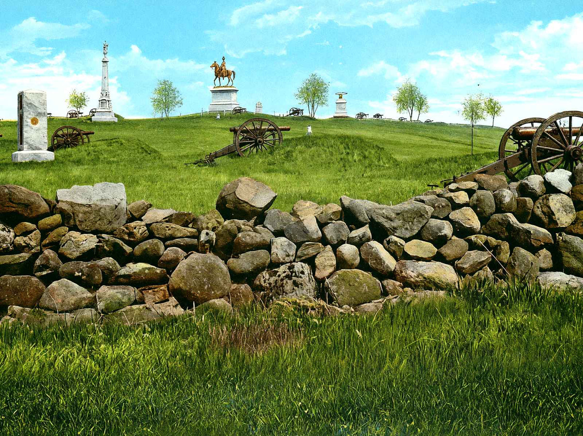 East Cemetery Hill, Gettysburg PA in 1906 vintage print