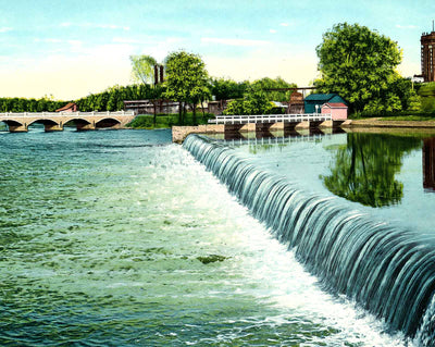Lower Dam, Appleton, WI in 1905 vintage print
