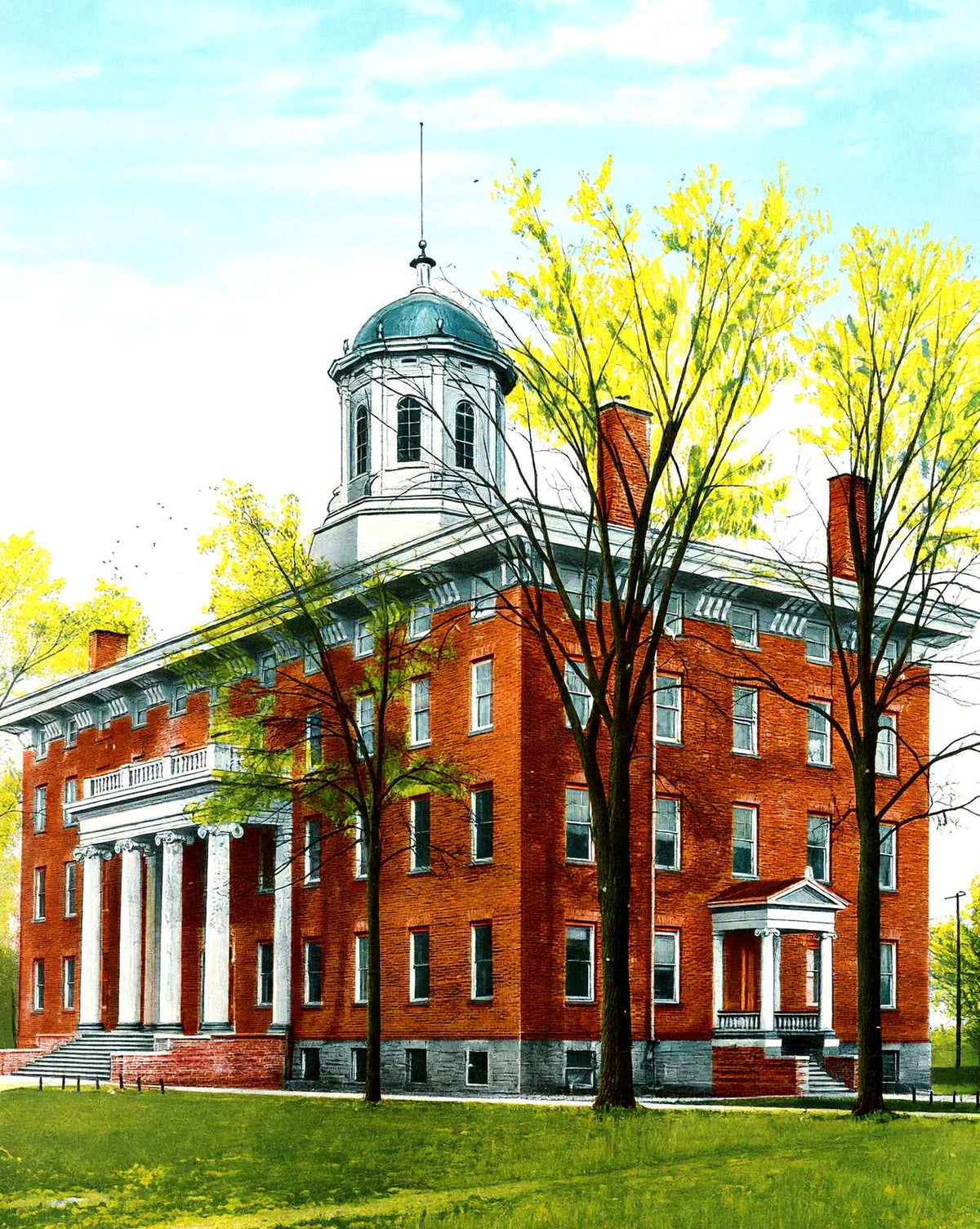 Lawrence University, Appleton, WI in 1905 vintage print