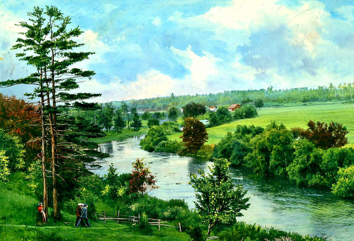 Sheboygan River, Sheboygan, WI in 1907 art print