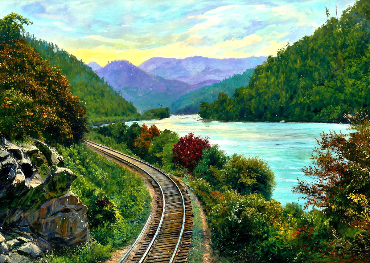 Indian Bluff, French Broad River, Asheville painting