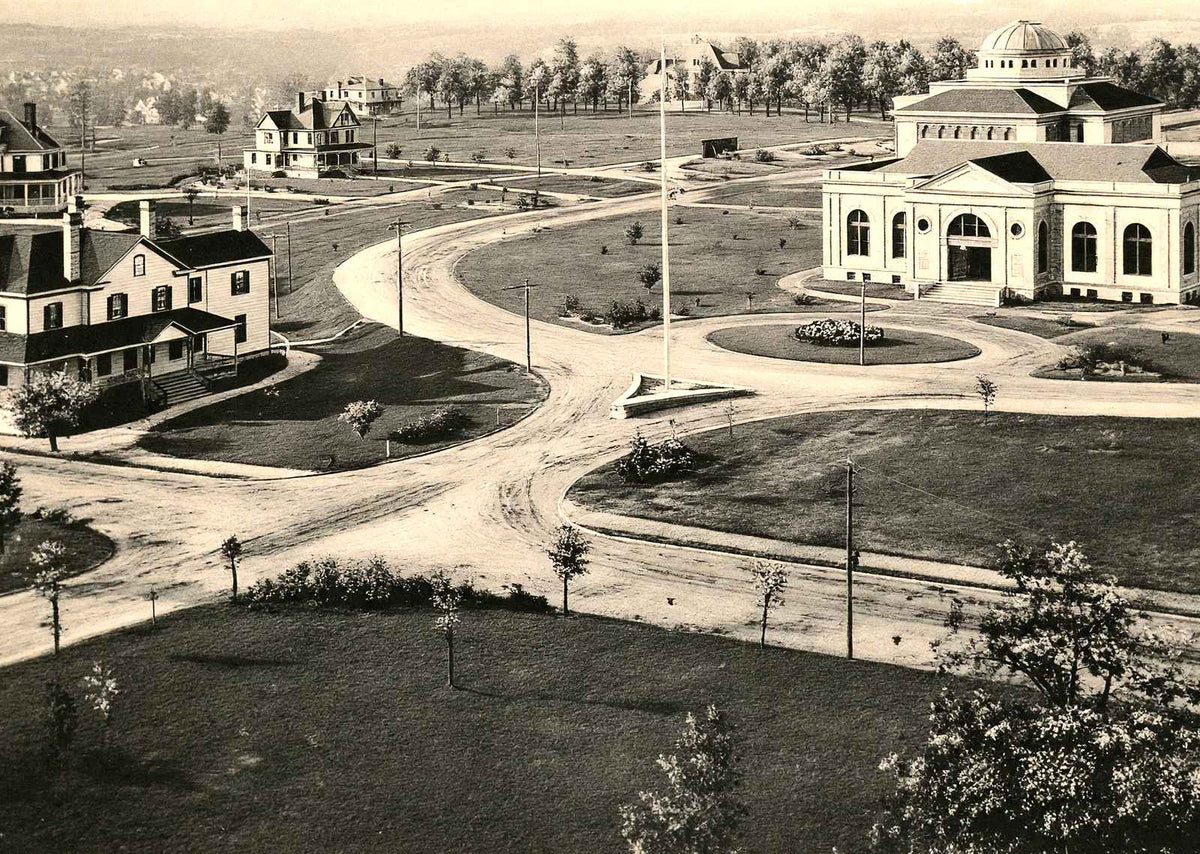 Trinity College Grounds, Durham, NC in 1907 vintage print