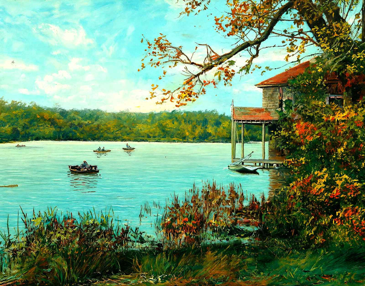 Glimpse of Lake Carasaljo, Lakewood, NJ art print