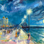 Boardwalk at Night, Atlantic City, NJ in 1902 art print