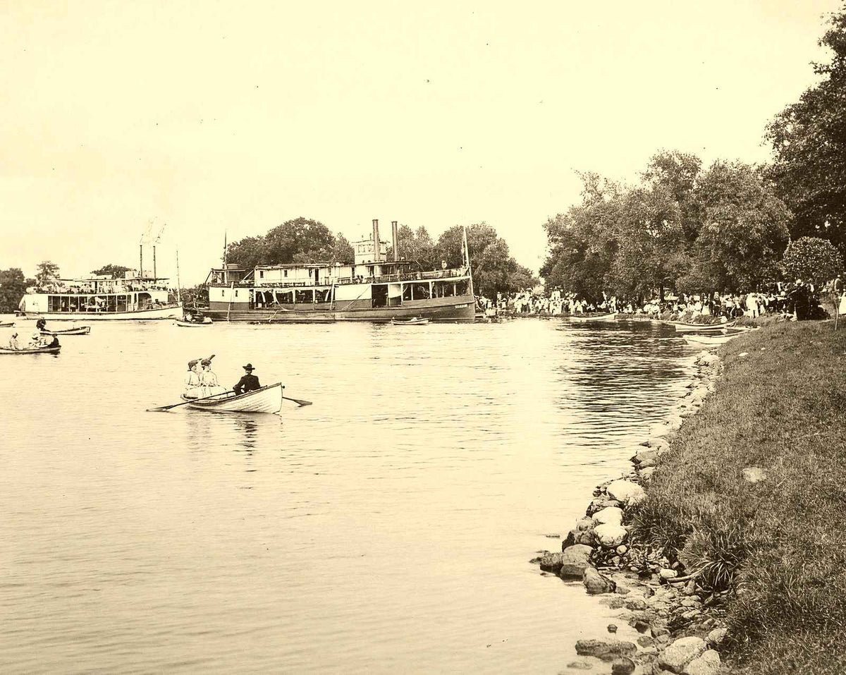 Riverside Park, Neenah WI in 1905 restored photo print