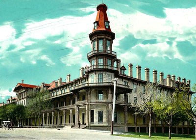 Fountain Spring House, Waukesha, WI in 1906 vintage print