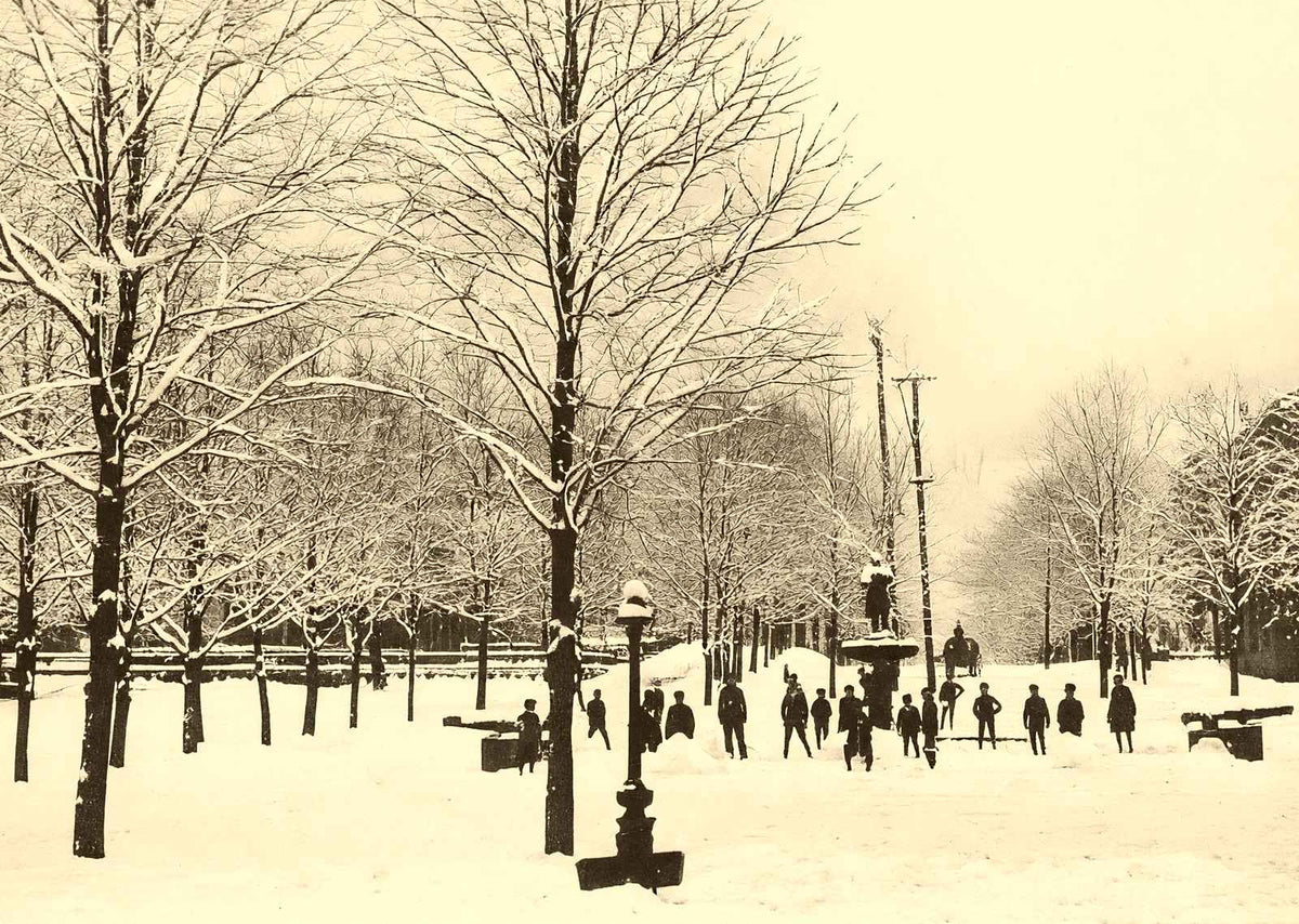 South Park in Winter, Philipsburg, PA in 1905 vintage print