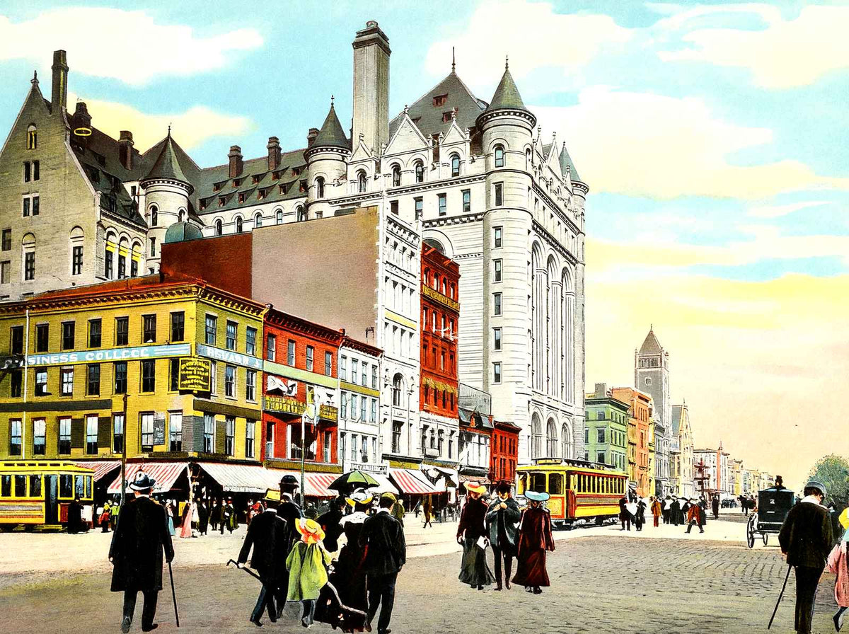 Broad Street from Market Street, Newark, NJ vintage print