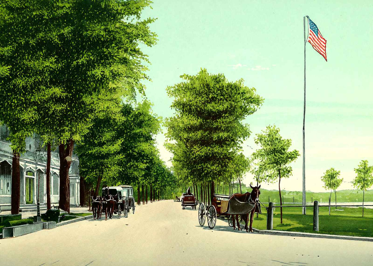 River Street, Wilkes-Barre, PA in 1907 vintage print