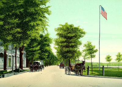 River Street, Wilkes-Barre, PA in 1907 vintage print