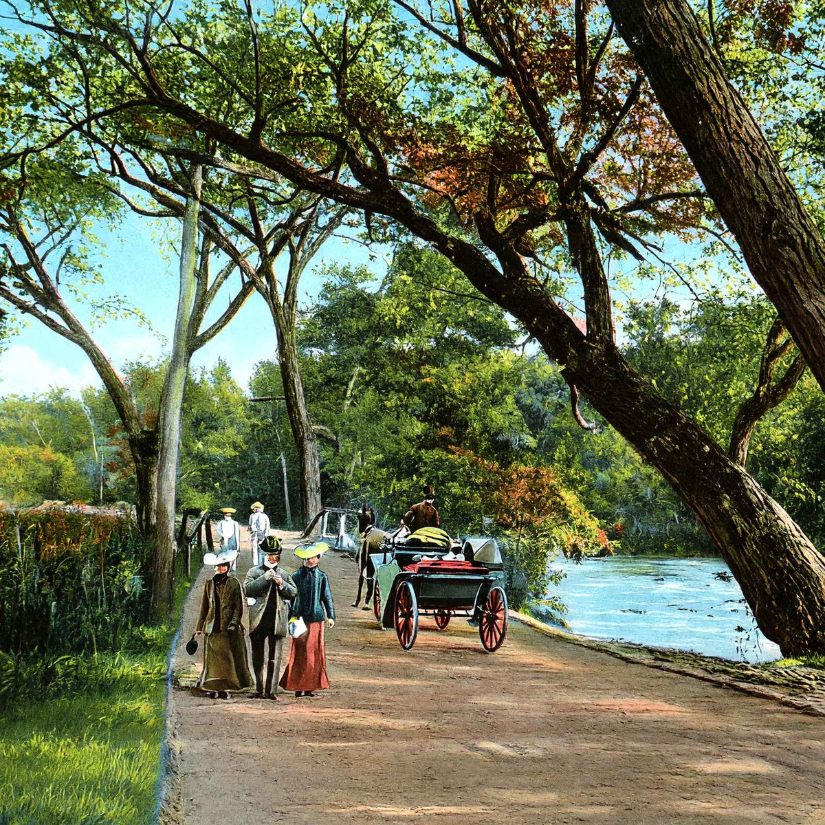 Lover's Bridge on the Swannanoa, Asheville vintage print