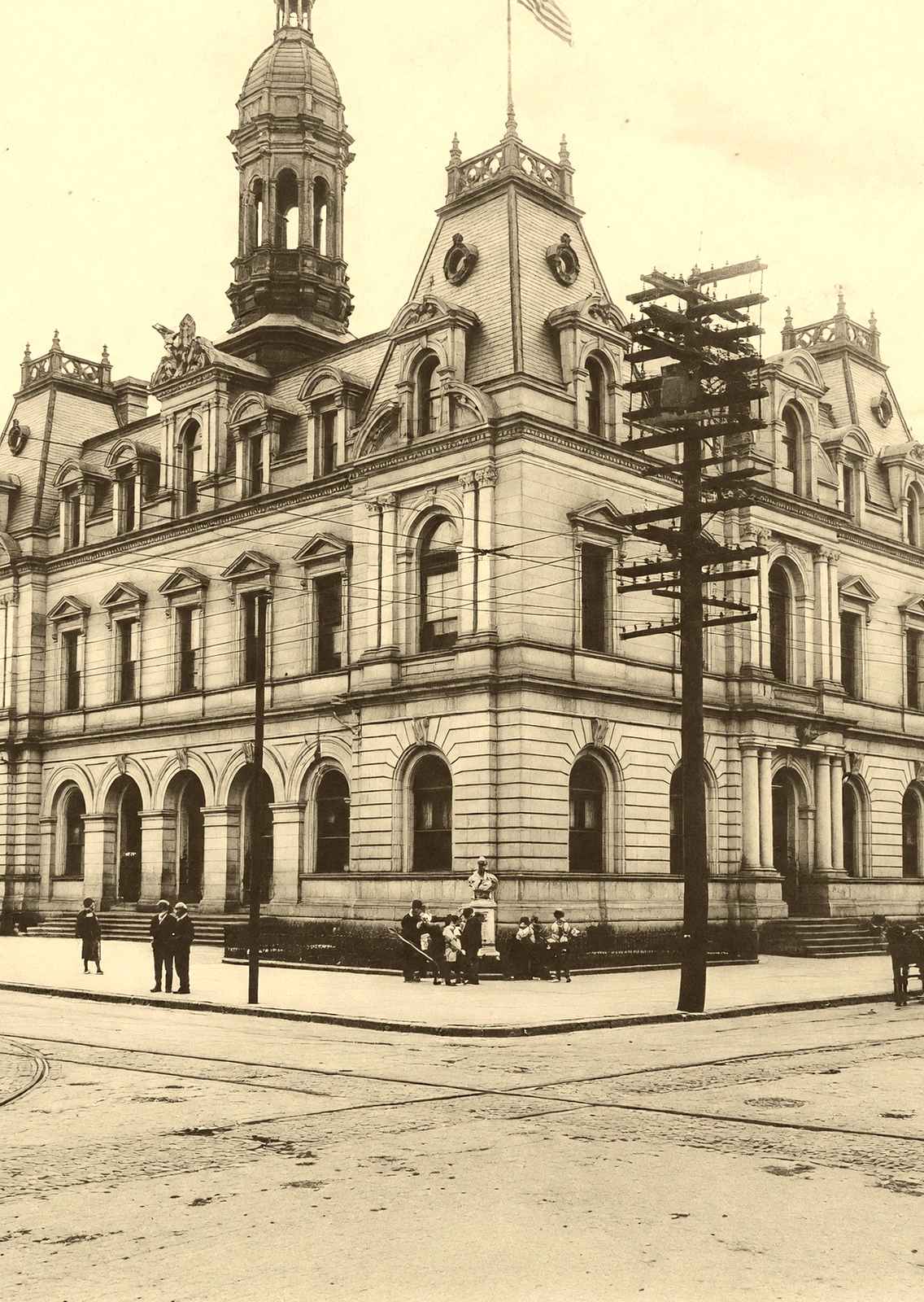 Post Office, Scranton, PA in 1905 vintage photo print