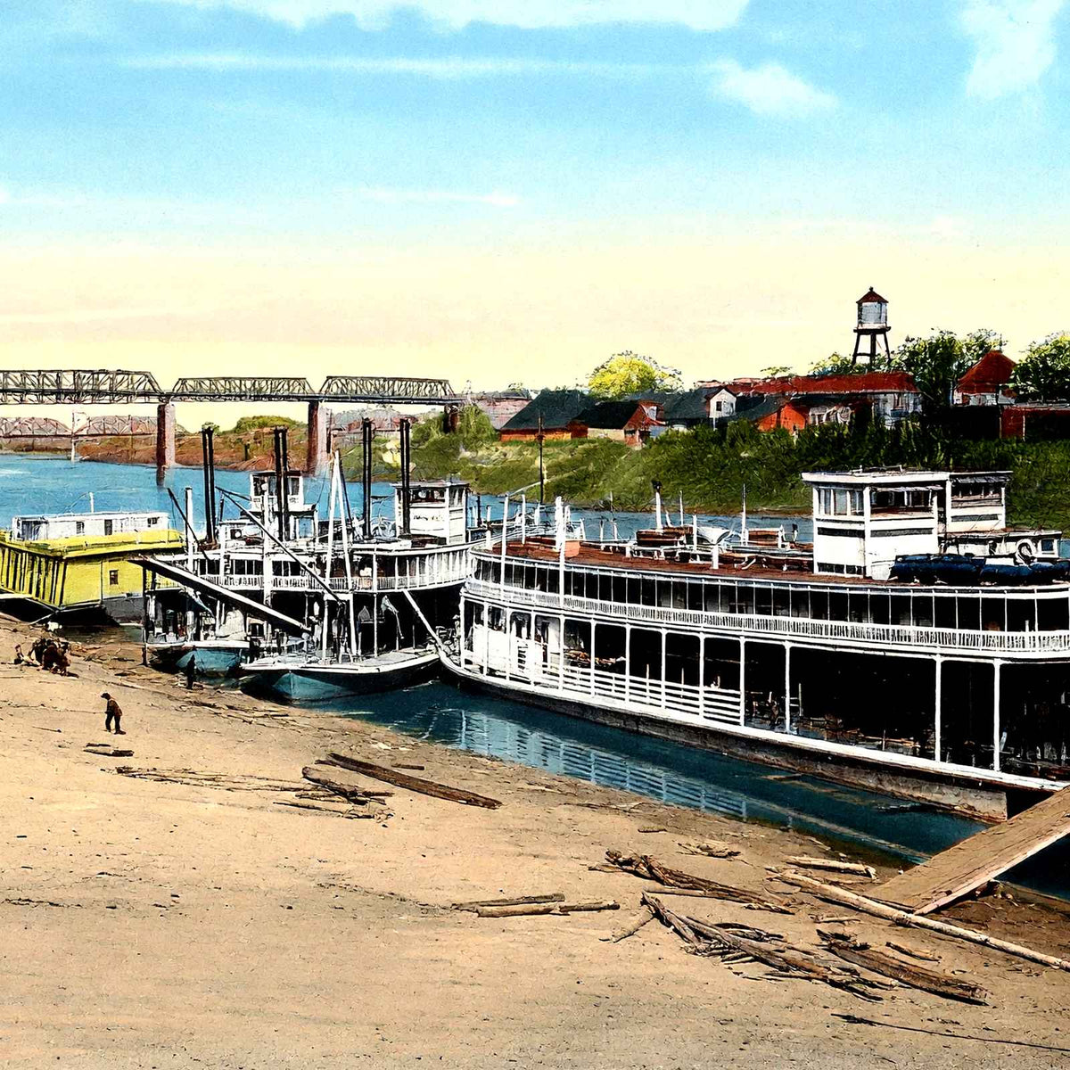 Cumberland River, Nashville, TN in 1906 vintage print