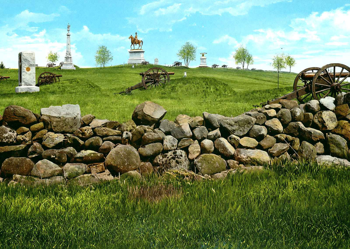 East Cemetery Hill, Gettysburg PA in 1906 vintage print