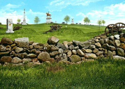 East Cemetery Hill, Gettysburg PA in 1906 vintage print