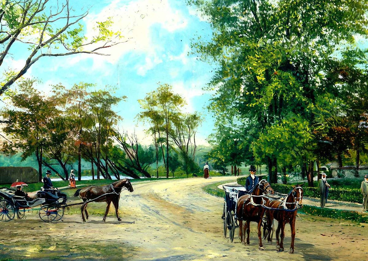 Drive Around Lake Carasaljo, Lakewood, NJ art print