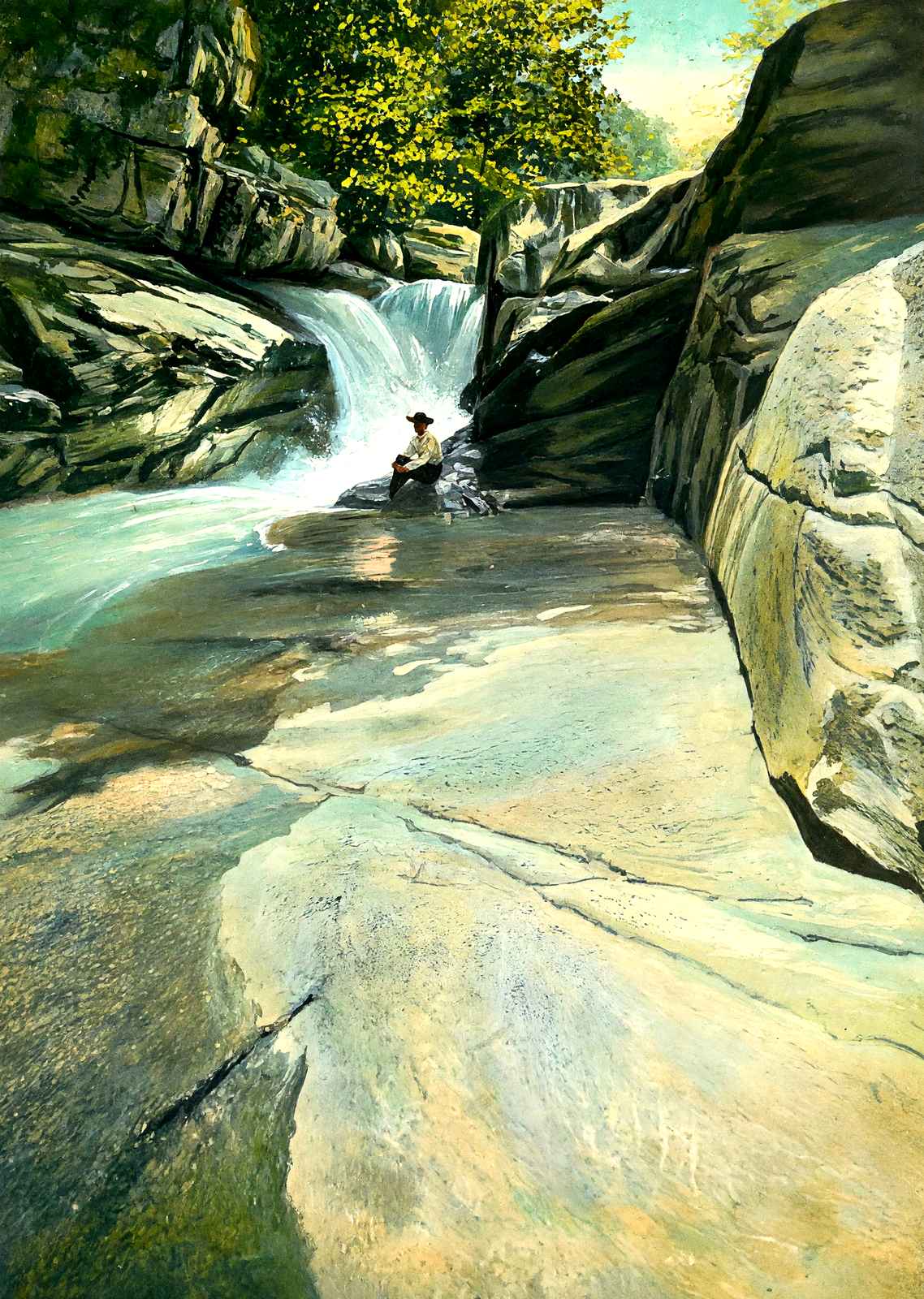 Below the Narrows, Green River, NC in 1907 art print