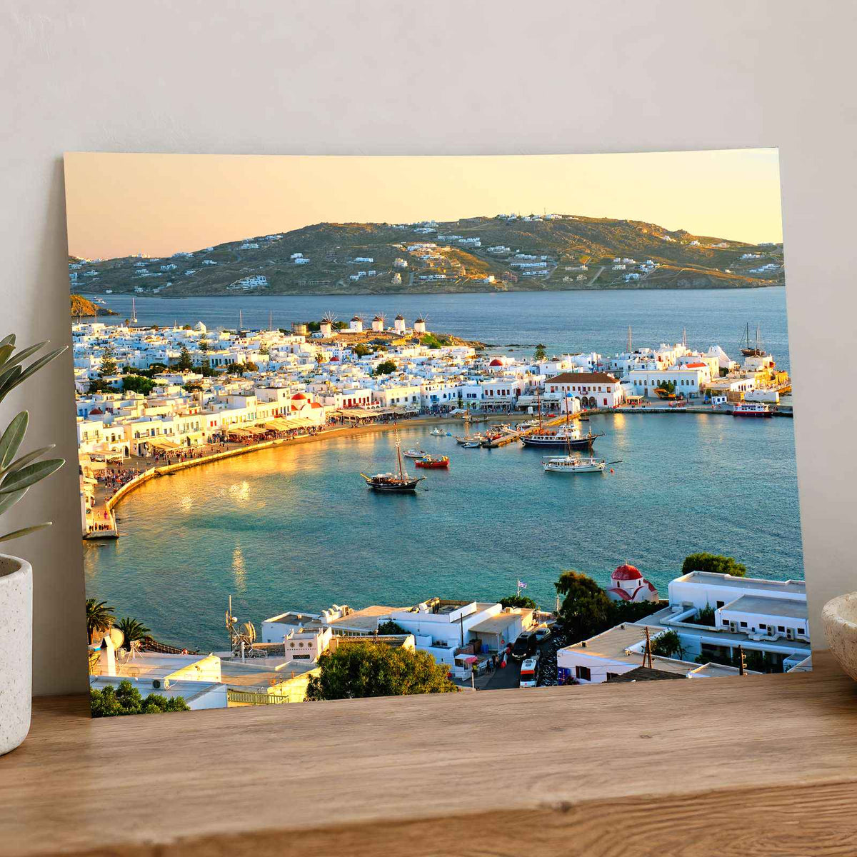 Harbor of Mykonos in Greece Photo Print Wall Decor