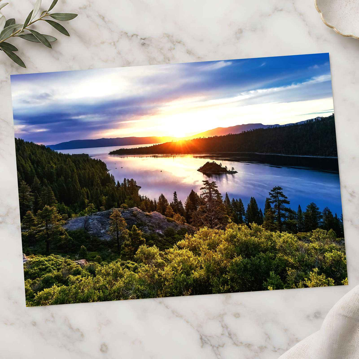 Lake Tahoe Sunset Photo Print Wall Decor