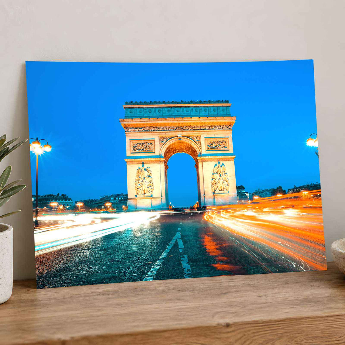 Famous Arc De Triomphe by Night, Paris France Photo Print Wall Decor