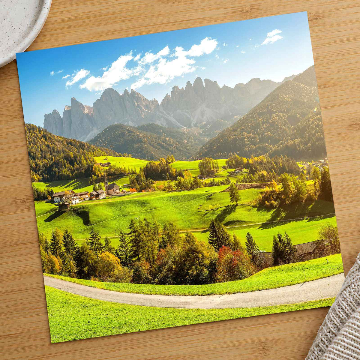 Italian Dolomites Funes Valley Photo Print Wall Decor