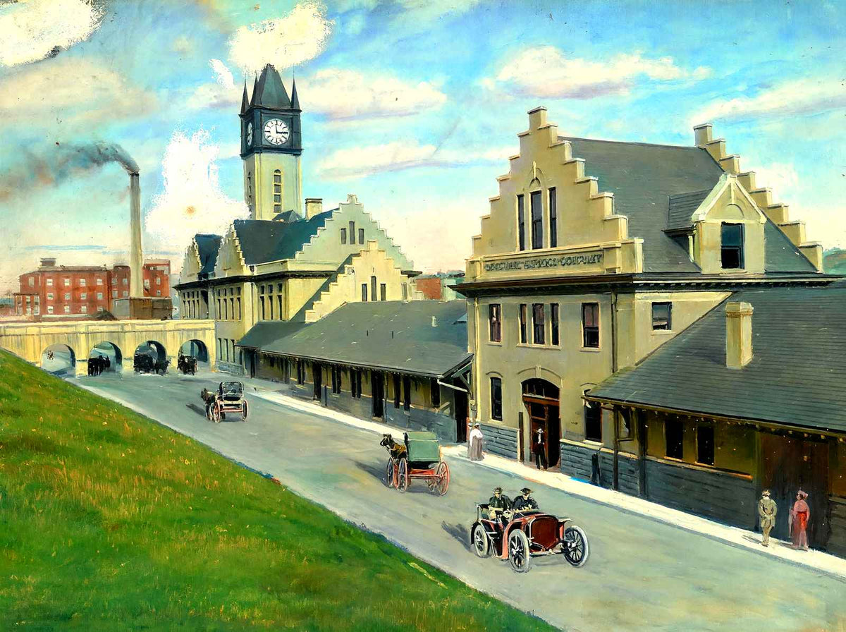 Southern Railway Depot, Knoxville, TN in 1908 art print