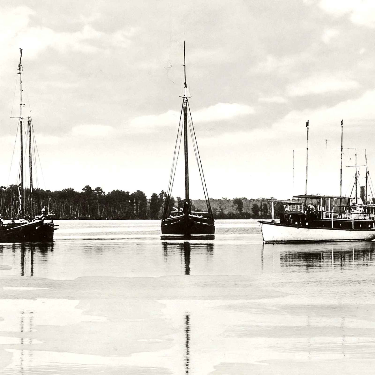 Pasquotank River at Elizabeth City NC in 1907 vintage photo print
