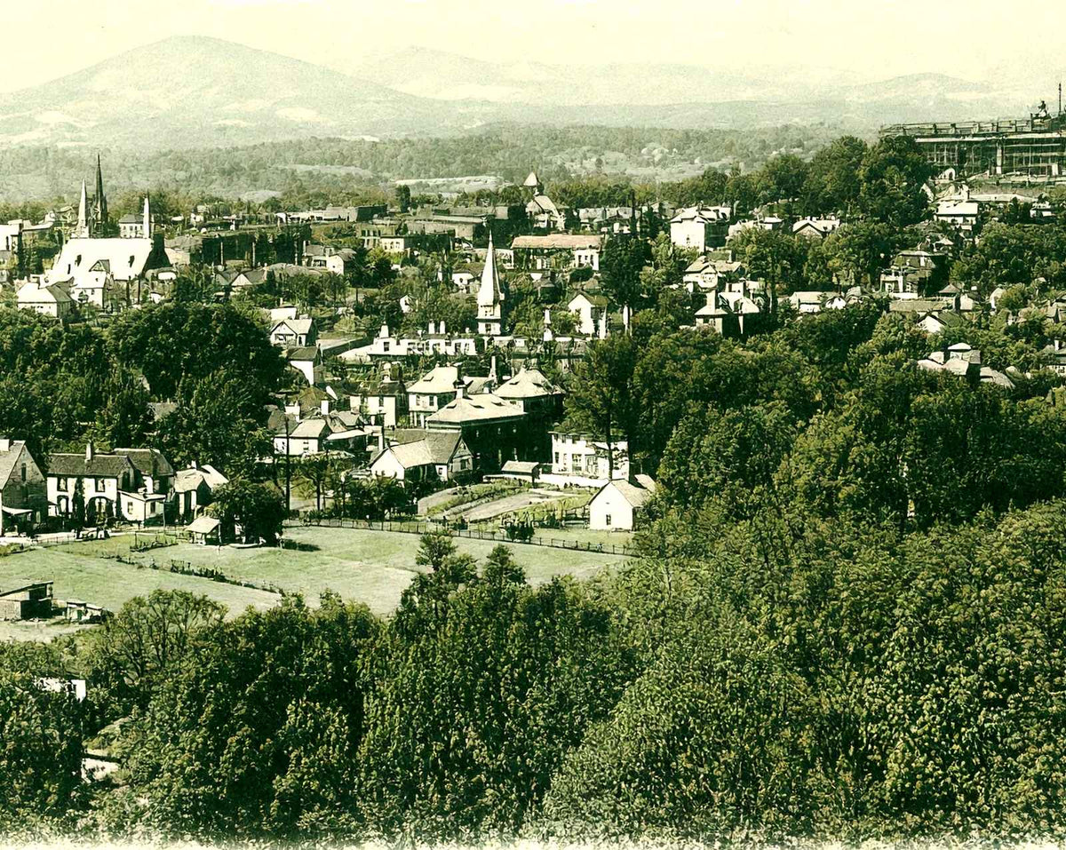 Bird's Eye View, Asheville, NC in 1905 vintage print
