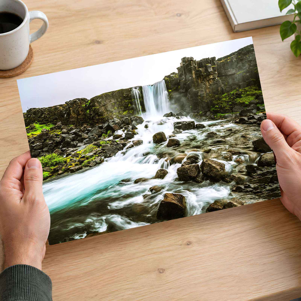 Oxararfoss Waterfall in Iceland Photo Print Wall Decor